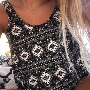 Black and white patterned tank top